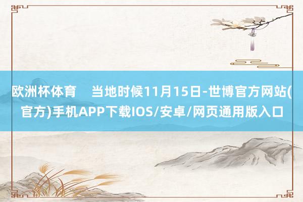 欧洲杯体育    当地时候11月15日-世博官方网站(官方)手机APP下载IOS/安卓/网页通用版入口