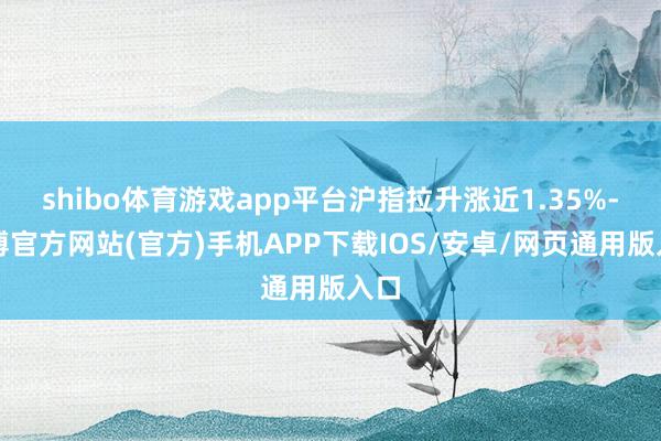 shibo体育游戏app平台沪指拉升涨近1.35%-世博官方网站(官方)手机APP下载IOS/安卓/网页通用版入口