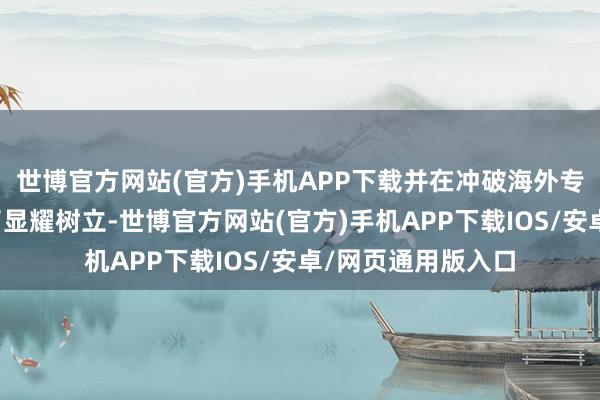 世博官方网站(官方)手机APP下载并在冲破海外专利壁垒方面得到了显耀树立-世博官方网站(官方)手机APP下载IOS/安卓/网页通用版入口