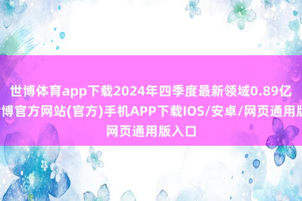 世博体育app下载2024年四季度最新领域0.89亿元-世博官方网站(官方)手机APP下载IOS/安卓/网页通用版入口