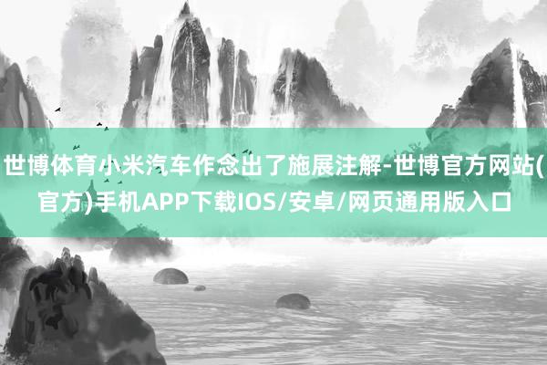 世博体育小米汽车作念出了施展注解-世博官方网站(官方)手机APP下载IOS/安卓/网页通用版入口