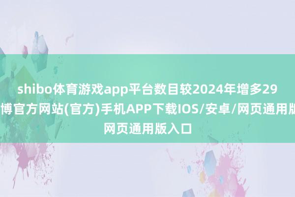 shibo体育游戏app平台数目较2024年增多29%-世博官方网站(官方)手机APP下载IOS/安卓/网页通用版入口