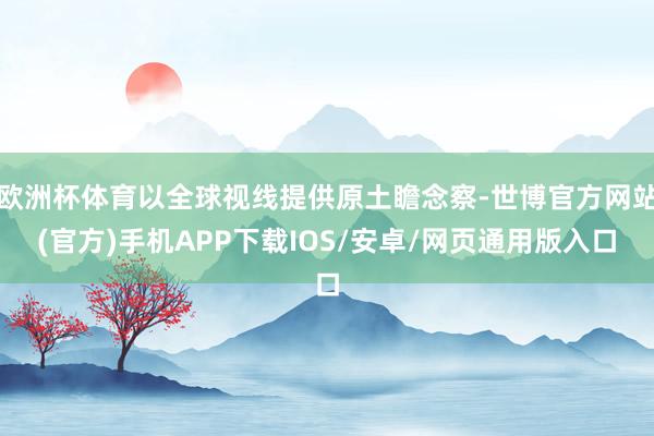 欧洲杯体育以全球视线提供原土瞻念察-世博官方网站(官方)手机APP下载IOS/安卓/网页通用版入口