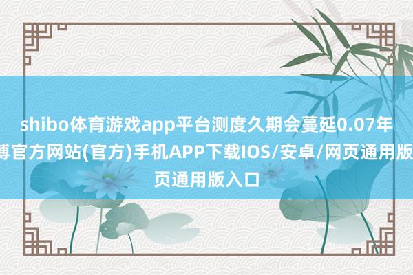 shibo体育游戏app平台测度久期会蔓延0.07年-世博官方网站(官方)手机APP下载IOS/安卓/网页通用版入口