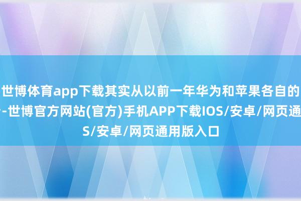 世博体育app下载其实从以前一年华为和苹果各自的阐述来看-世博官方网站(官方)手机APP下载IOS/安卓/网页通用版入口
